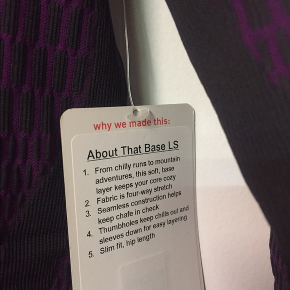 NEW!  LULULEMON All About That Base Long Sleeve Size-6 - Picture 3 of 4